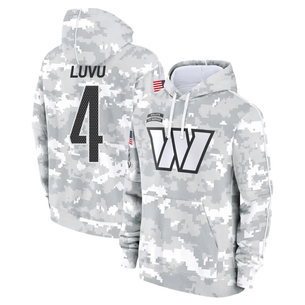 My Store W.Commanders #4 Frankie Luvu Player Arctic Camo Salute to Service Hoodies Stitched Jerseys