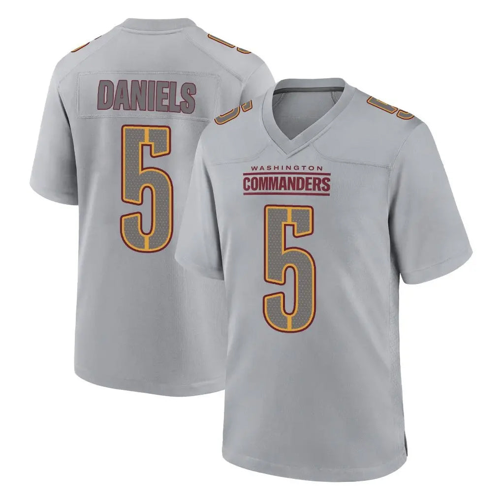 My Store W.Commanders #5 Jayden Daniels Player Gray Atmosphere Fashion Home Game Stitched Jerseys