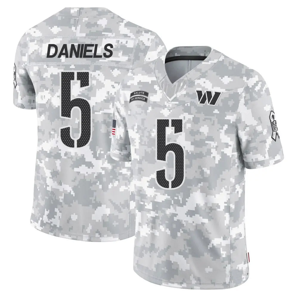 My Store W.Commanders #5 Jayden Daniels Player Limited Arctic Camo Salute to Service Stitched Jerseys