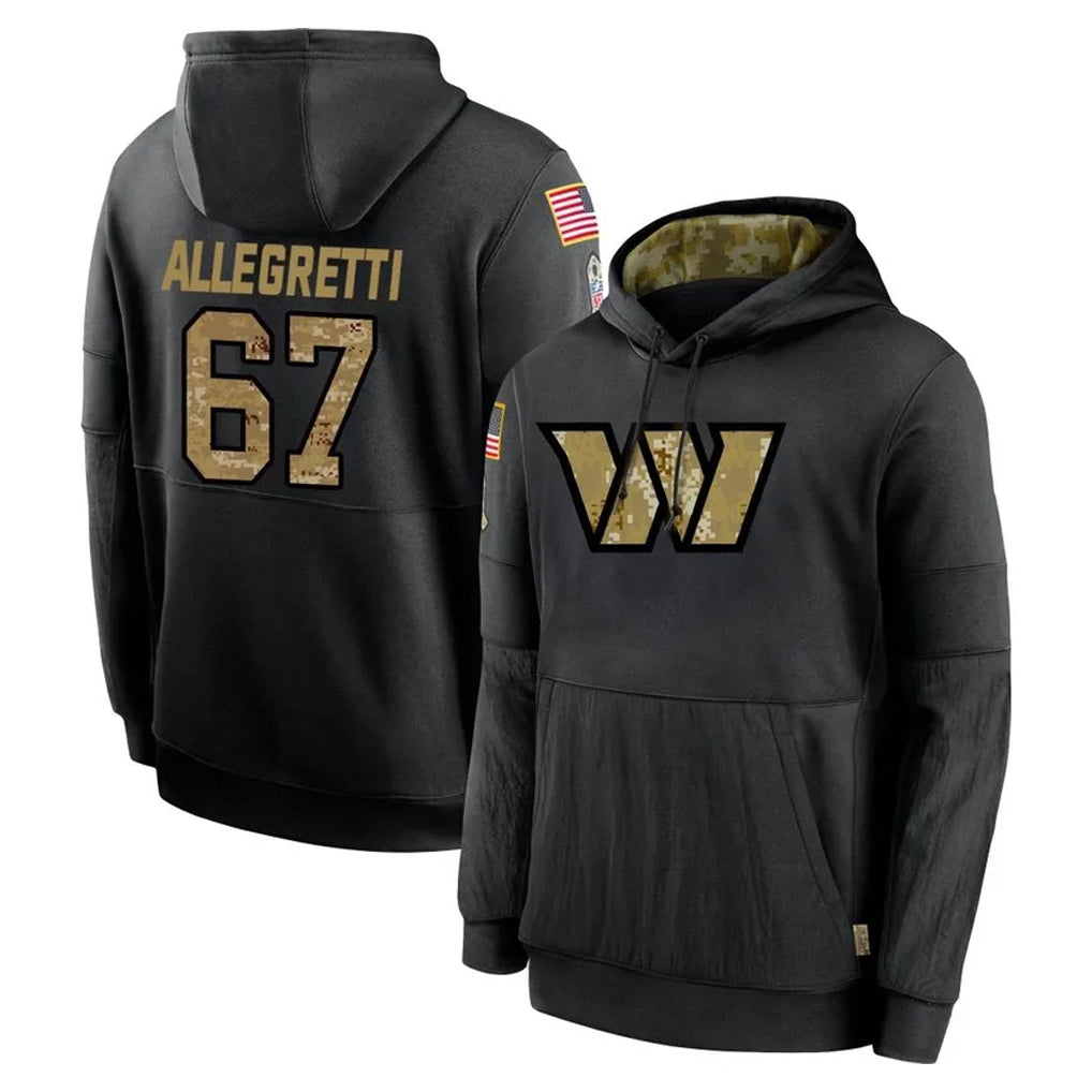 My Store W.Commanders #67 Nick Allegretti Player Black Salute to Service Performance Pullover Hoodies Home Game Stitched Jerseys