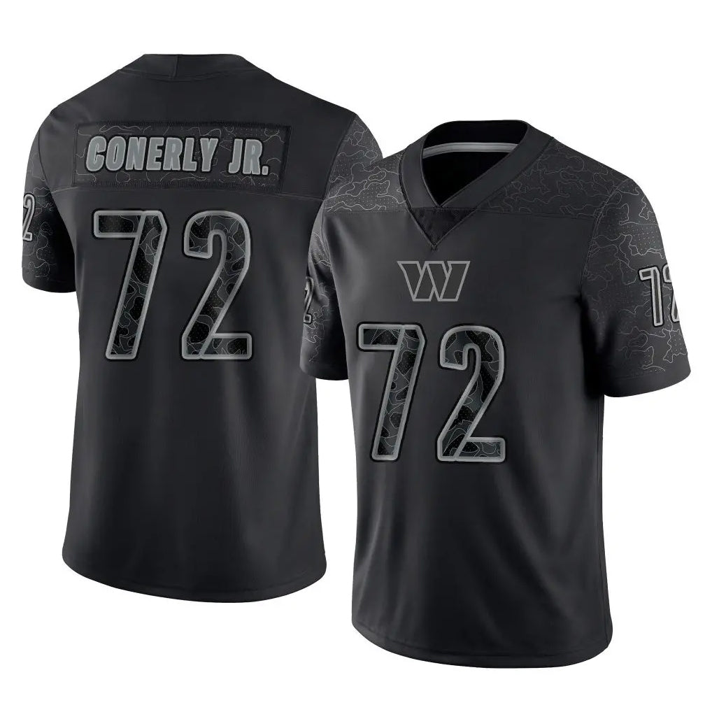 My Store W.Commanders #72 Josh Conerly Jr. Player Black Limited Reflective Home Game Stitched Jerseys