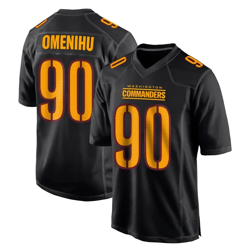 My Store W.Commanders #90 Charles Omenihu Player Black Carbon Fashion Home Game Stitched Jerseys