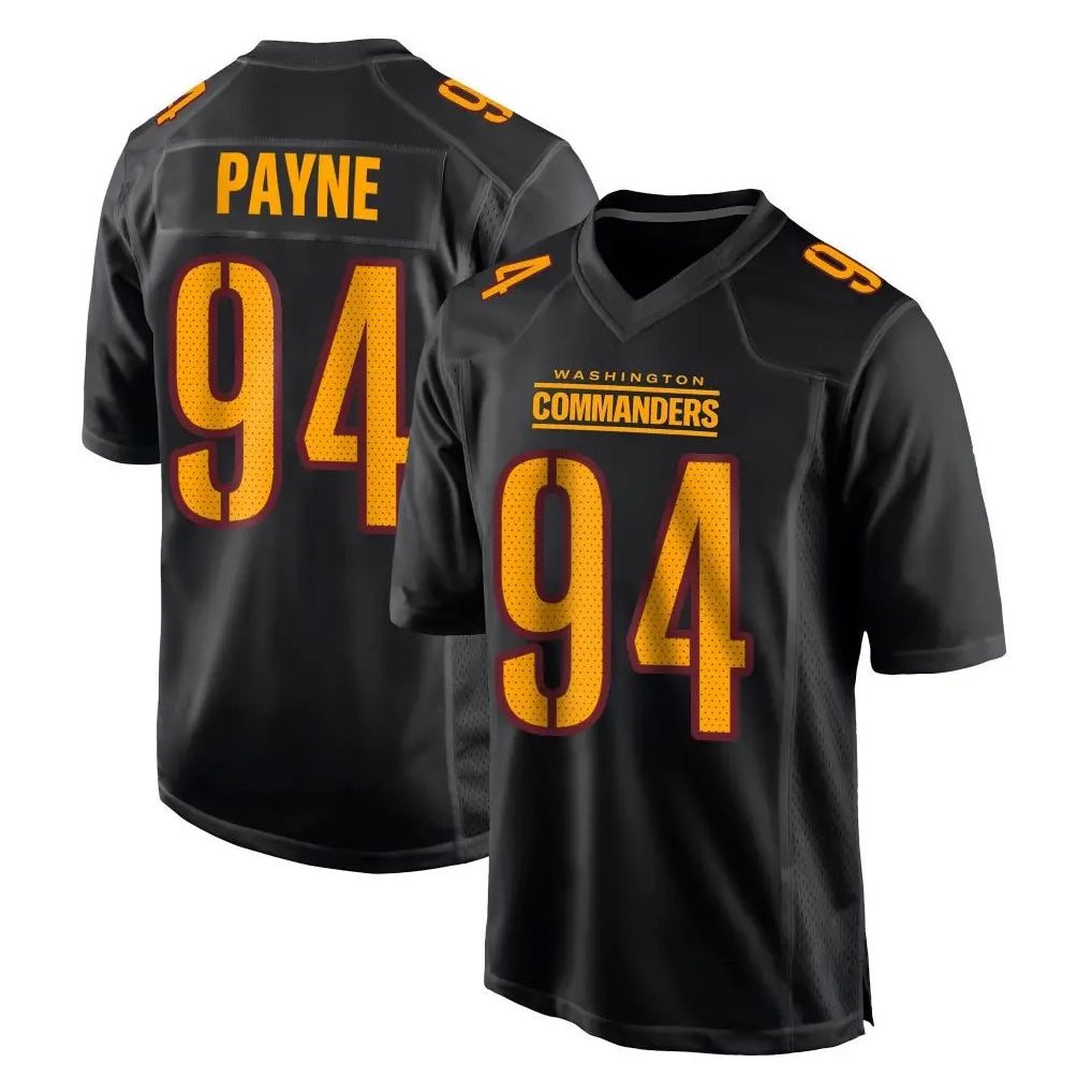 My Store W.Commanders #94 Daron Payne Player Black Carbon Fashion Home Game Stitched Jerseys