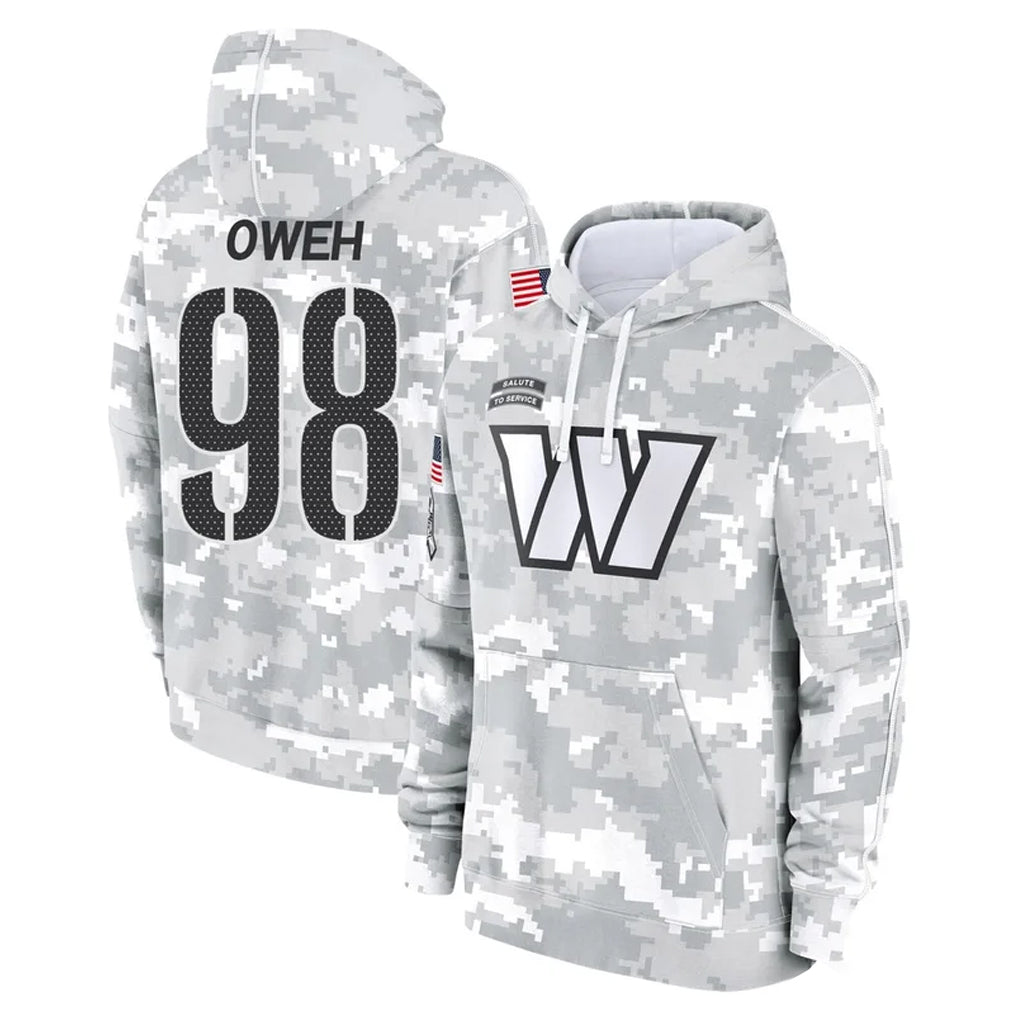 My Store W.Commanders #98 Odafe Oweh Player Arctic Camo Limited Salute to Service Pullover Hoodies Game Stitched Jerseys