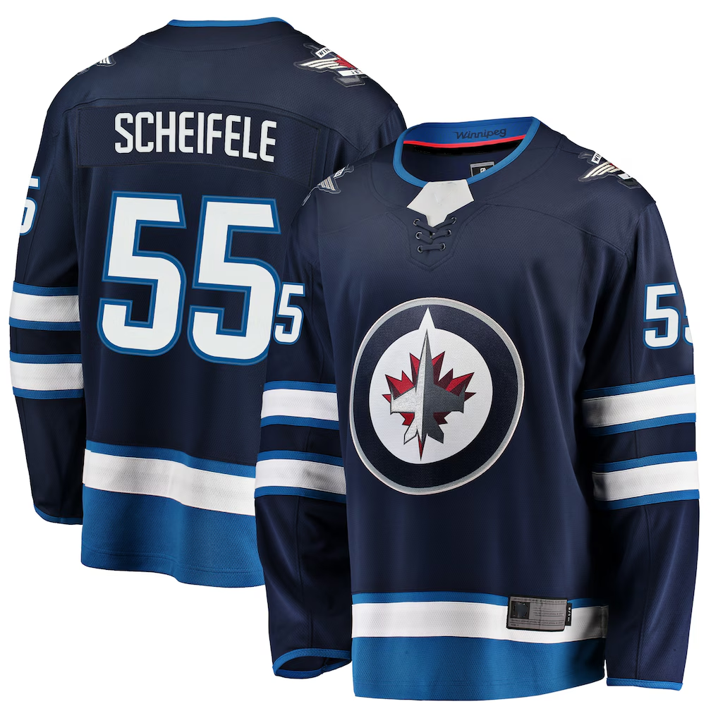 My Store W.Jets #55 Mark Scheifele Navy Breakaway Replica Jerseys